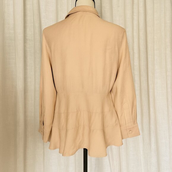 NWOT Tuckernuck Pomander Place Ashlen Button Down Blouse Neutral Tan Size Small - Picture 4 of 7